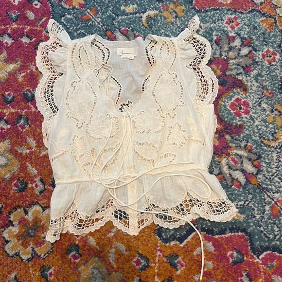 Anthropologie Lace V-Neck Blouse - Picture 5 of 8